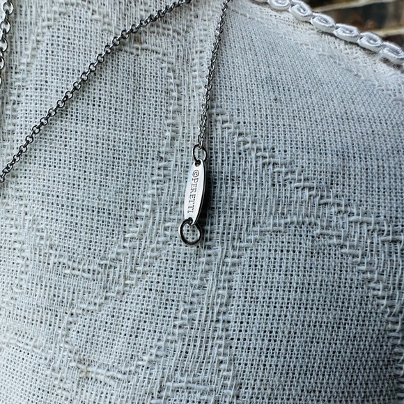 Tiffany Elsa Peretti Sterling and Turquoise Teardrop Necklace, 16-18" - Picture 5 of 10